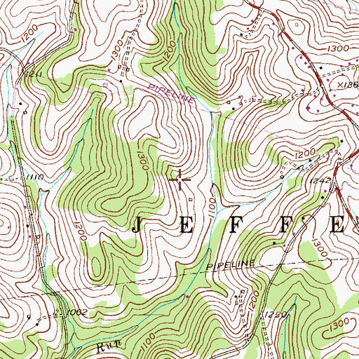 Topographic Map of Township of Jefferson, PA