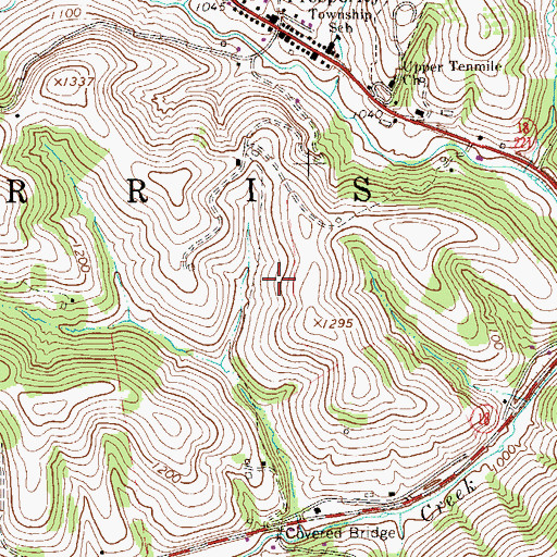 Topographic Map of Township of Morris, PA