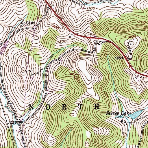 Topographic Map of Township of North Bethlehem, PA