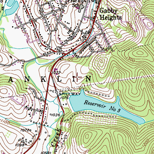 Topographic Map of Township of North Franklin, PA