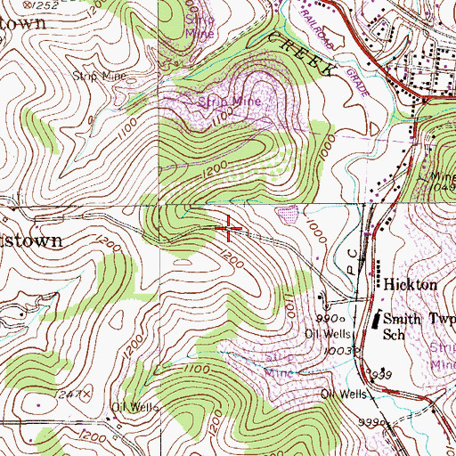 Topographic Map of Township of Smith, PA