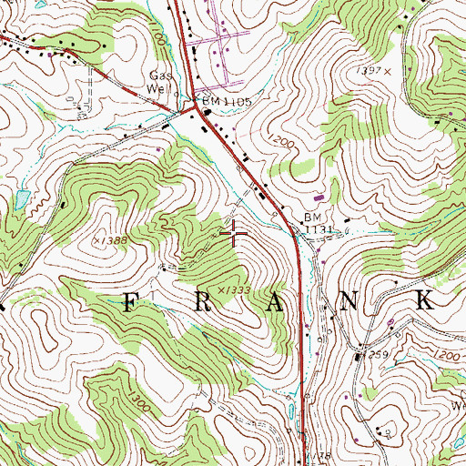 Topographic Map of Township of South Franklin, PA