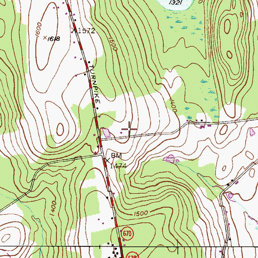 Topographic Map of Township of Dyberry, PA