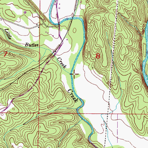 Topographic Map of Little Butler Creek, AL