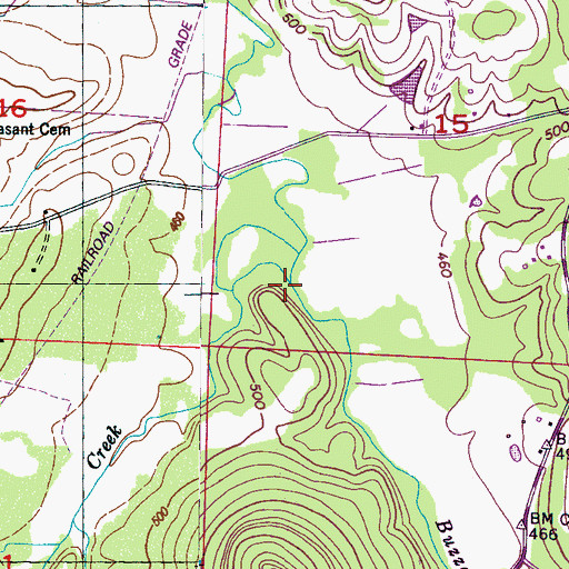 Topographic Map of Little Buzzard Roost Creek, AL