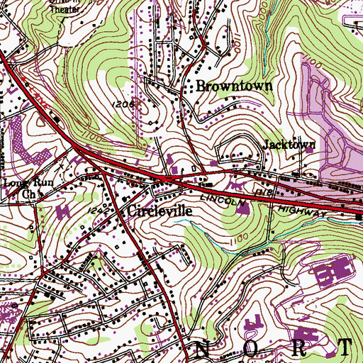 Topographic Map of Township of North Huntingdon, PA