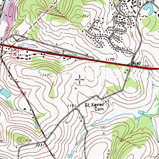 Topographic Map of Township of Unity, PA