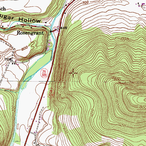 Topographic Map of Township of Eaton, PA