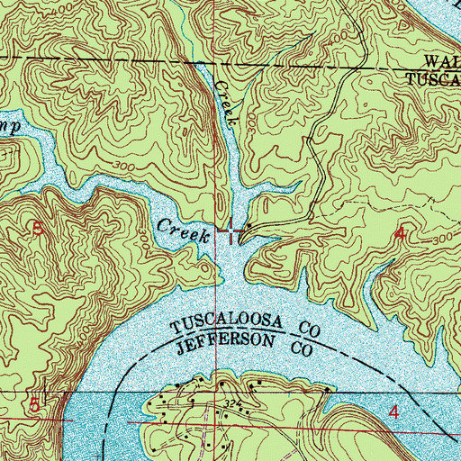 Topographic Map of Little Camp Creek, AL