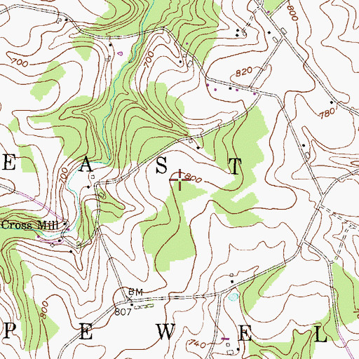 Topographic Map of Township of East Hopewell, PA