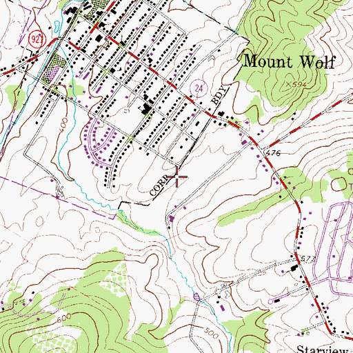 Topographic Map of Township of East Manchester, PA