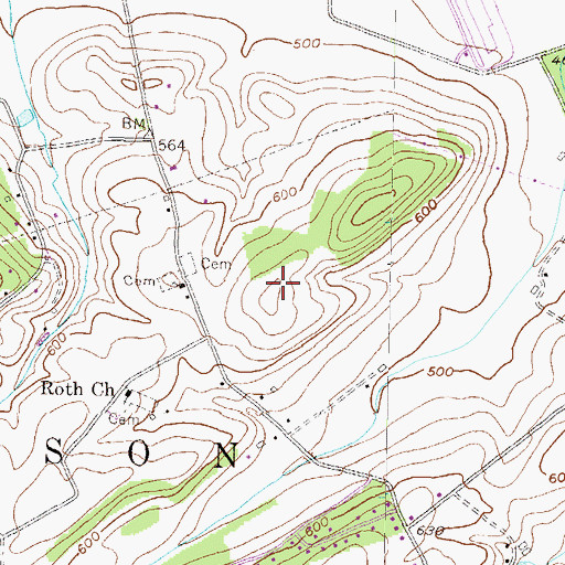 Topographic Map of Township of Jackson, PA