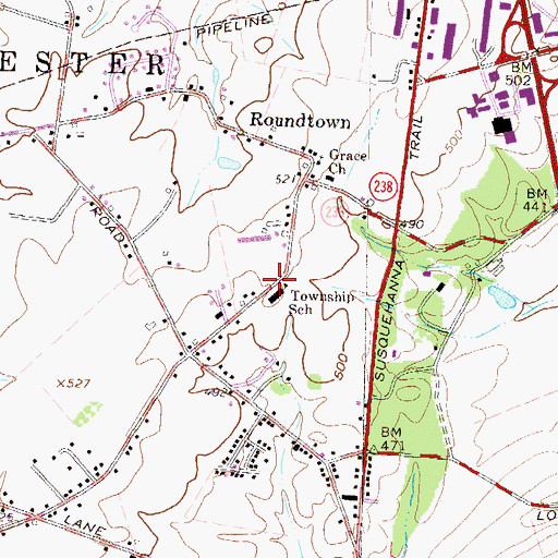 Topographic Map of Township of Manchester, PA
