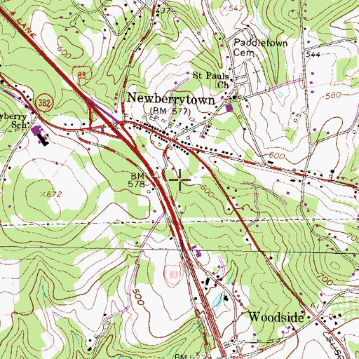 Topographic Map of Township of Newberry, PA