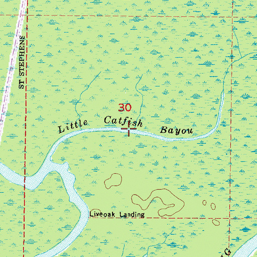 Topographic Map of Little Catfish Bayou, AL