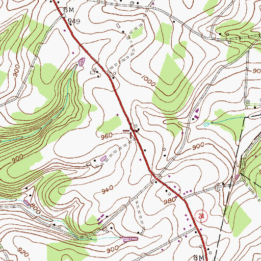 Topographic Map of Township of North Hopewell, PA
