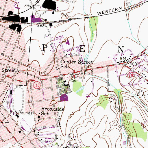Topographic Map of Township of Penn, PA