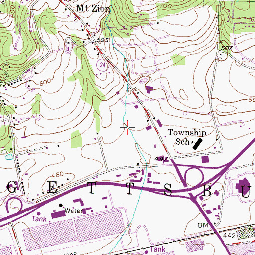Topographic Map of Township of Springettsbury, PA