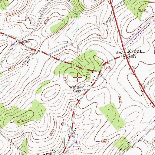 Topographic Map of Township of Springfield, PA