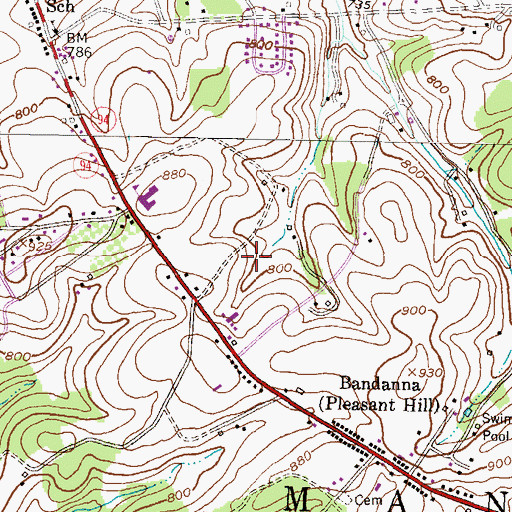 Topographic Map of Township of West Manheim, PA