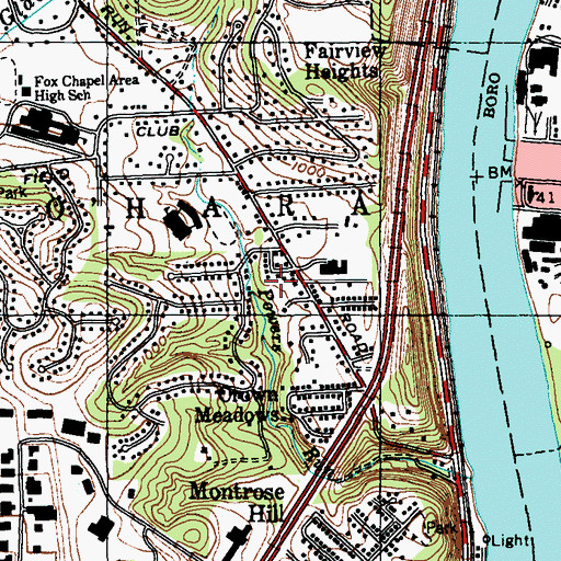 Topographic Map of Township of O'Hara, PA