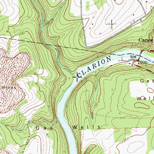 Topographic Map of Beaver Creek, PA