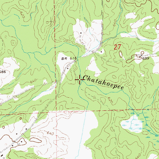 Topographic Map of Little Chatahospee Creek, AL