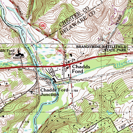 Topographic Map of Chadds Ford, PA