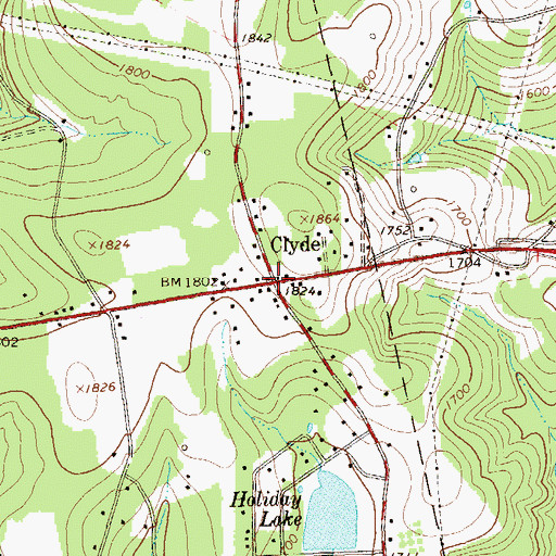 Topographic Map of Clyde, PA