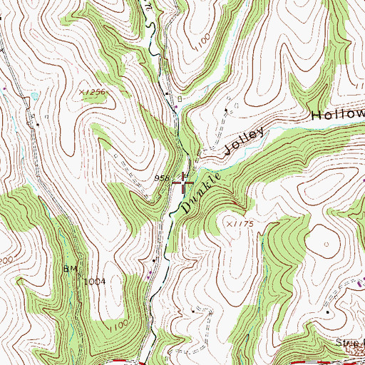 Topographic Map of Hanen Run, PA