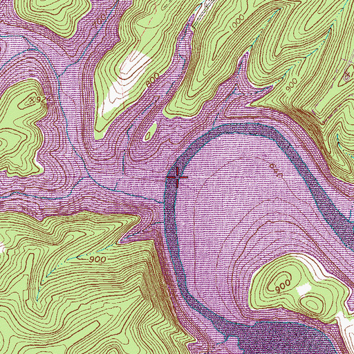 Topographic Map of Hawns Bridge, PA