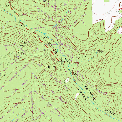 Topographic Map of Jo Jo, PA
