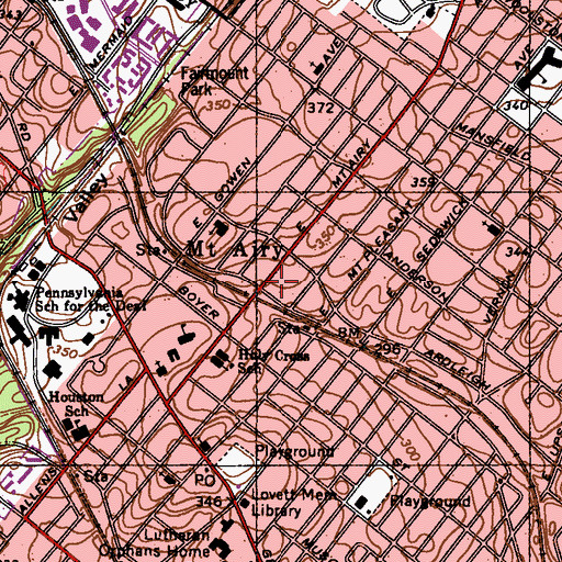 Topographic Map of Mount Airy, PA