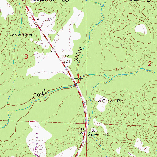 Topographic Map of Little Coal Fire Creek, AL
