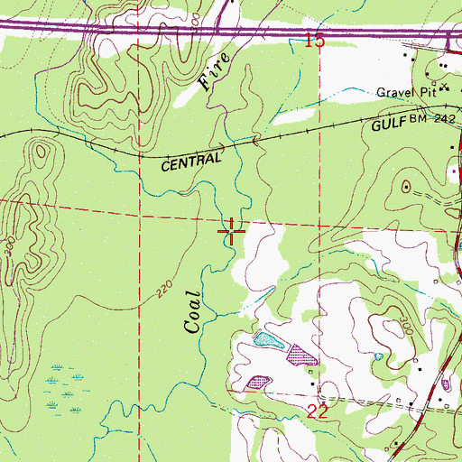 Topographic Map of Little Coal Fire Creek, AL