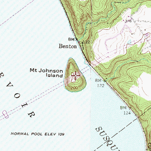 Topographic Map of Mount Johnson Island, PA