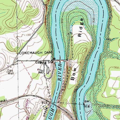 Topographic Map of Conemaugh River Lake, PA