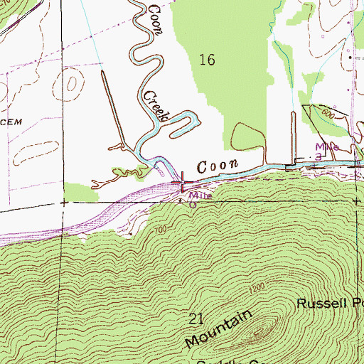 Topographic Map of Little Coon Creek, AL