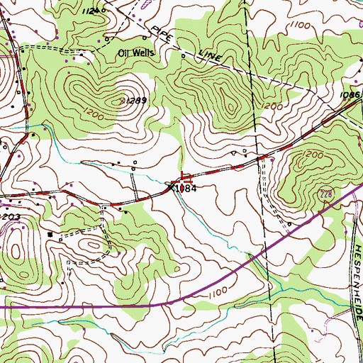 Topographic Map of Seven Fields, PA