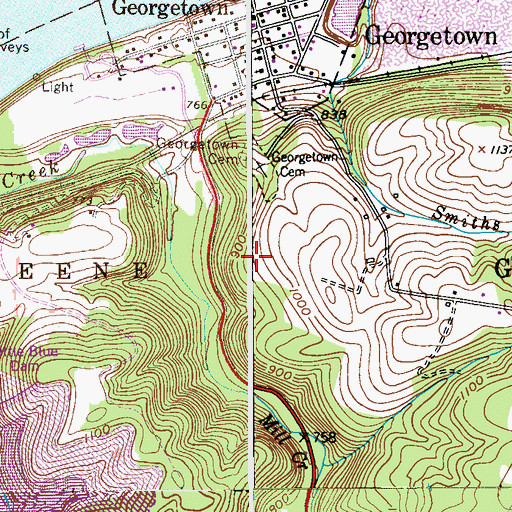 Topographic Map of Neel Landing, PA
