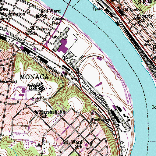 Topographic Map of Lacock Bar, PA