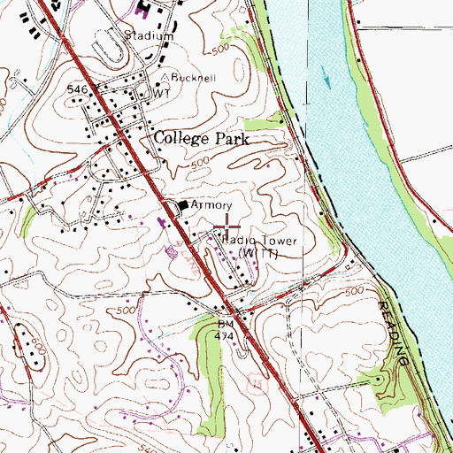 Topographic Map of WTGC Radio Tower (Ticonderoga), PA