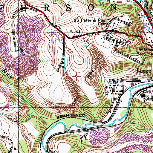 Topographic Map of Jefferson Hills, PA