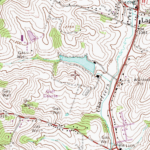 Topographic Map of Green Hills, PA