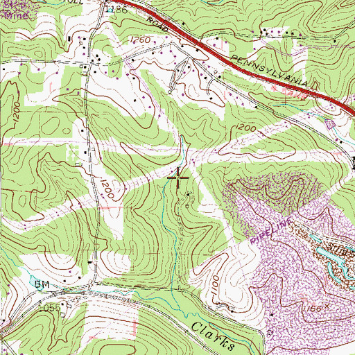 Topographic Map of Big Beaver, PA