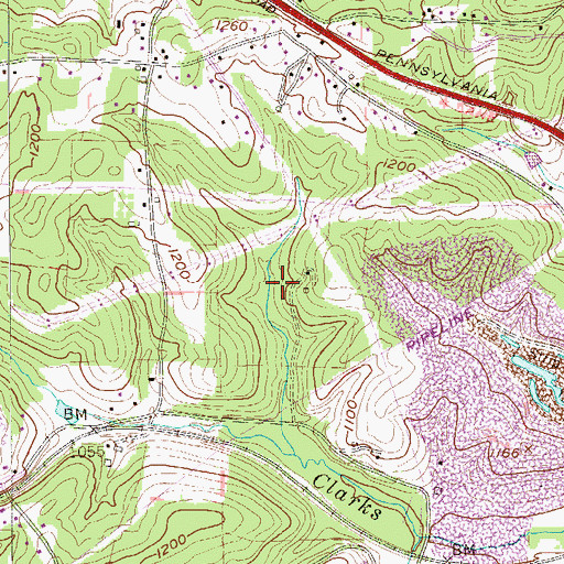 Topographic Map of Borough of Big Beaver, PA