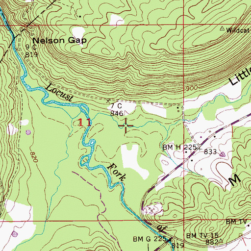 Topographic Map of Little Cove, AL