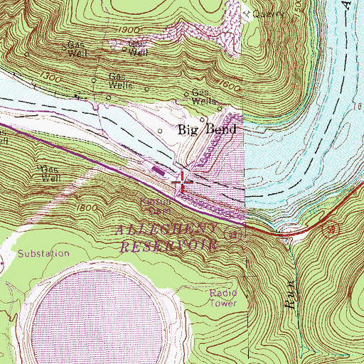 Topographic Map of Kinzua Dam, PA