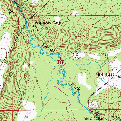 Topographic Map of Little Cove Creek, AL