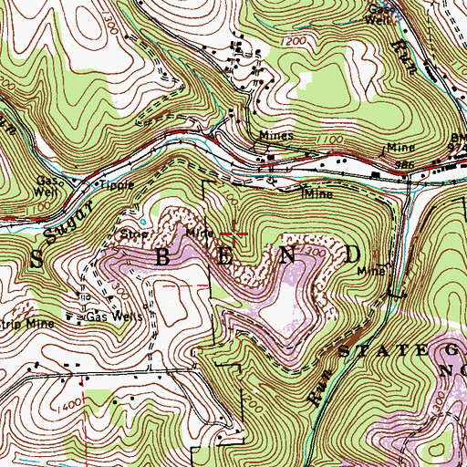 Topographic Map of Township of Bradys Bend, PA
